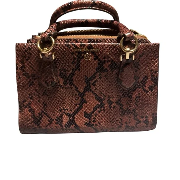 Michael Kors Mercer Extra-Small (XS) Python-Embossed Leather Bag. - Picture 1 of 5